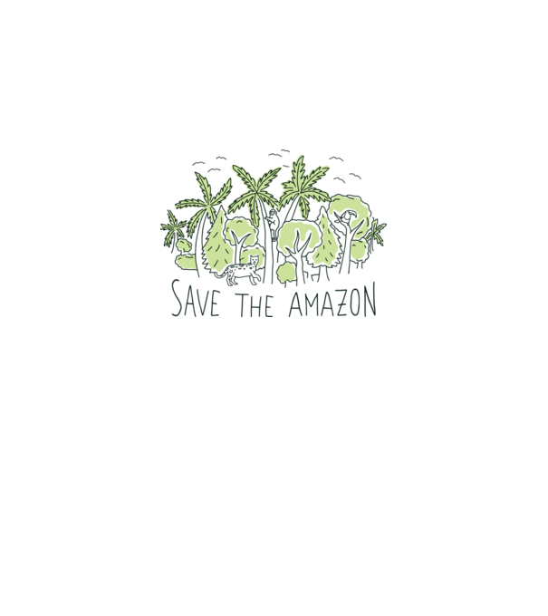 Salvează Pădurea Amazoniană model alb pe tricou