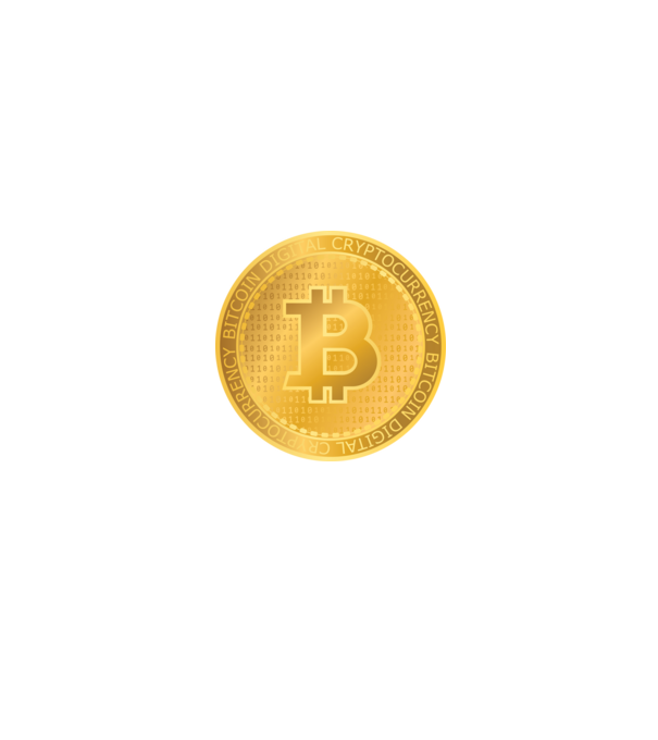 Monedă de aur Bitcoin model negru pe tricou