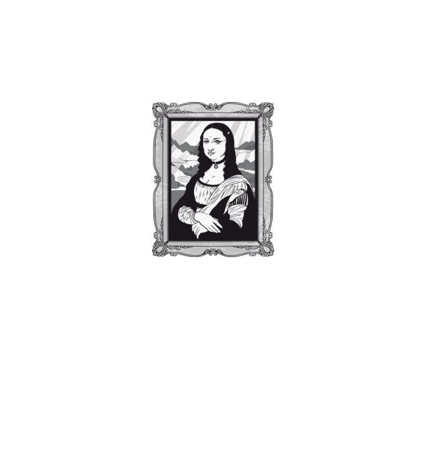 Mona Lisa gotică model negru pe tricou