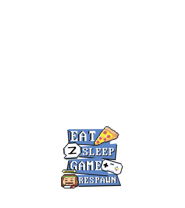 Eat, Sleep, Game respawn model negru pe tricou
