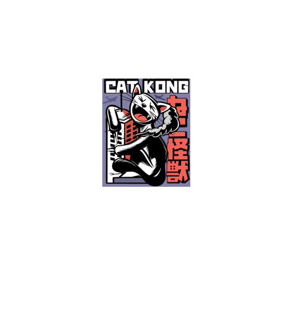 Cat Kong model alb pe tricou