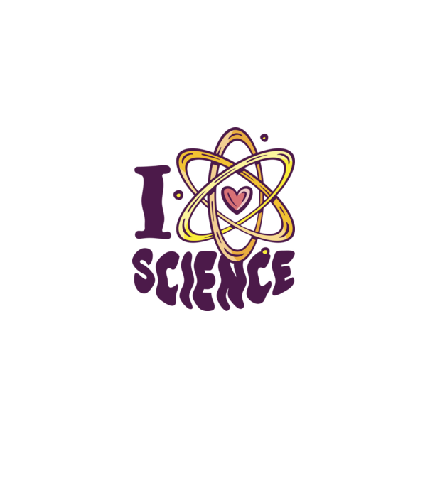 I Love Science știință model albastru deschis pe tricou