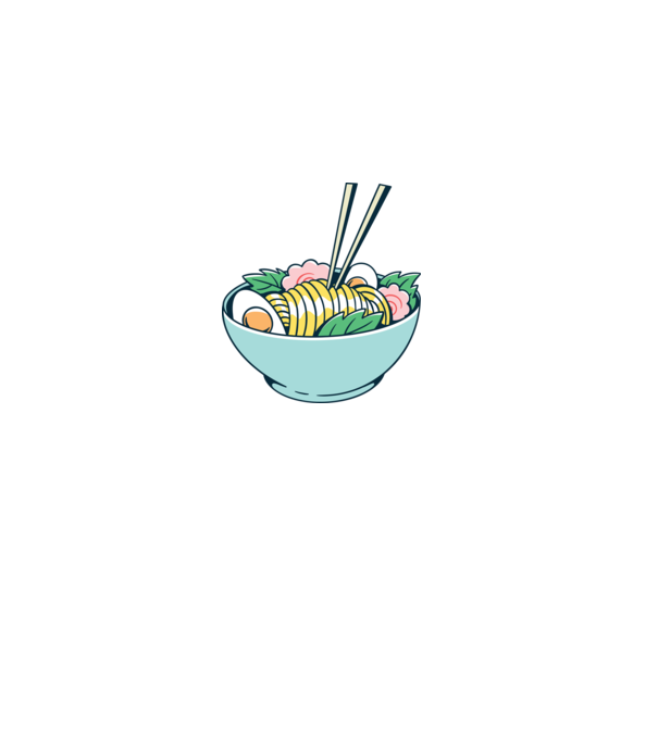 Paste Ramen model albastru închis pe tricou