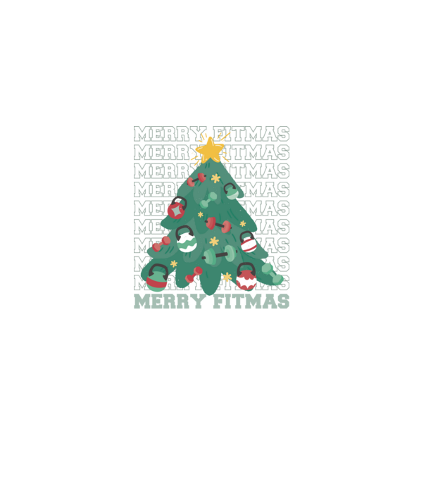 Merry Fitmas Fitmas Pom de Crăciun Fitness model negru pe tricou