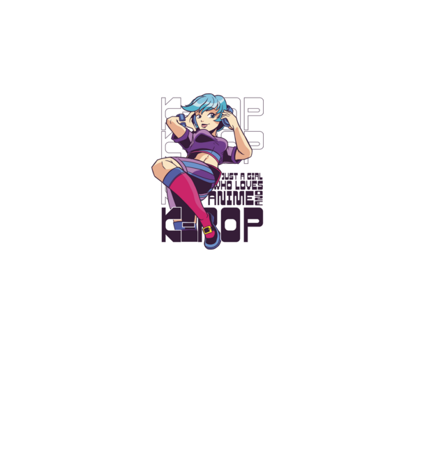 Doar o fată căreia îi place Anime și K-Pop model alb pe tricou