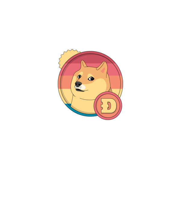 Doge Coin model negru pe tricou