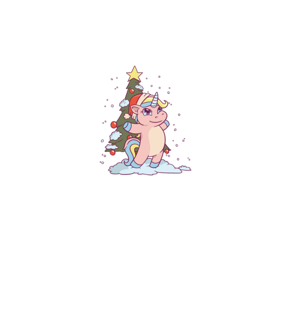 Unicorn de Crăciun model alb pe tricou