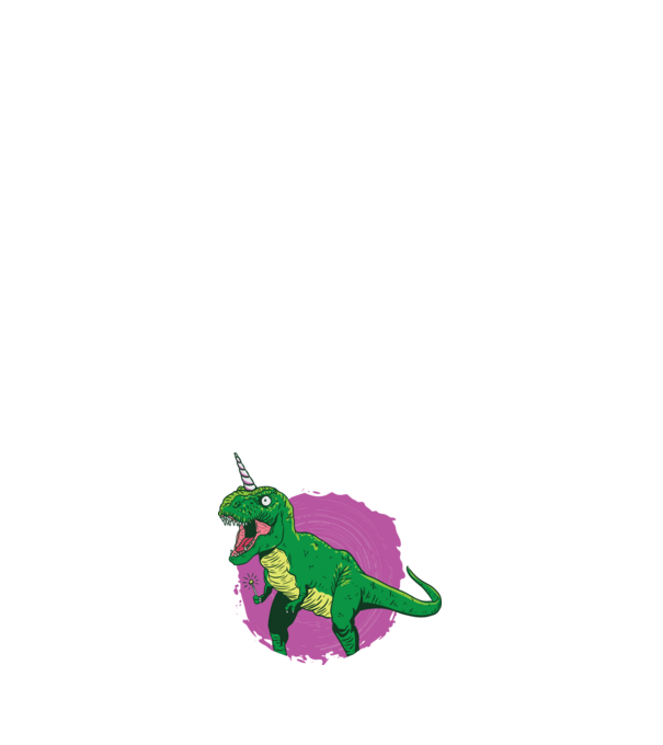 T-rex unicorn model albastru închis pe tricou