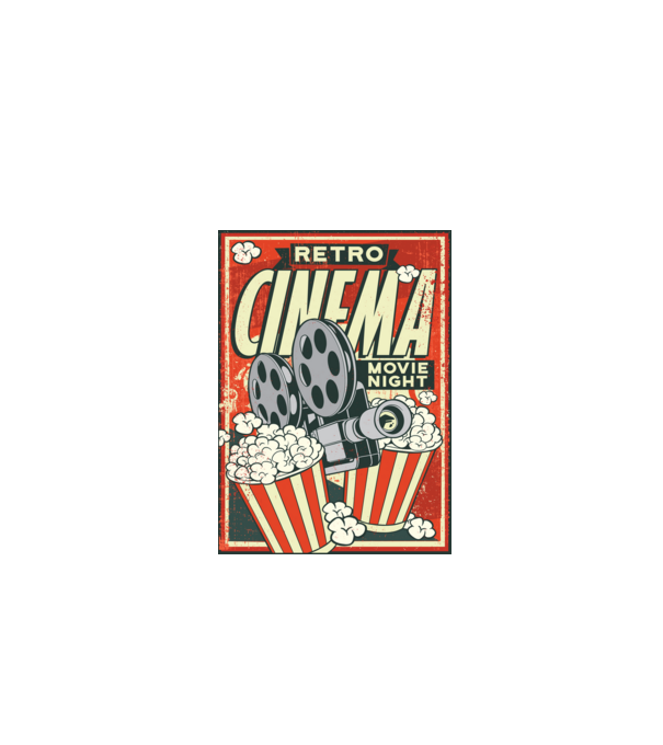 Afiș cinema retro model gri pe tricou