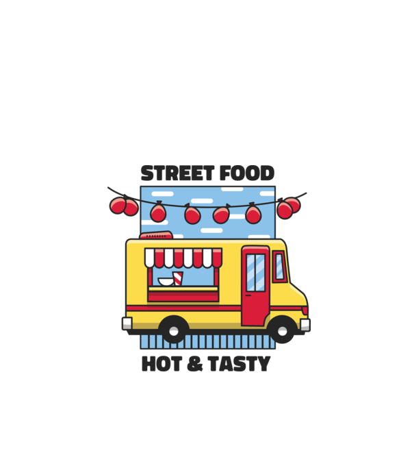 Foodtruck model turcoaz pe tricou