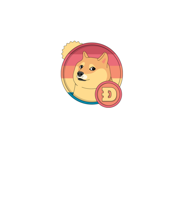 Doge Coin model mov pe tricou