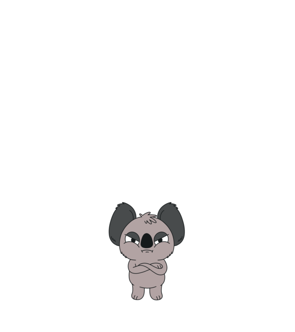 Koala Supărat model negru pe tricou