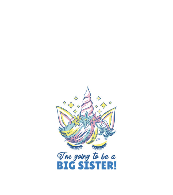 O să fiu un frate mai mare Unicorn model alb pe tricou