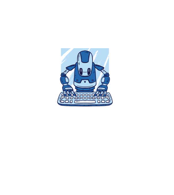 Automatizare robot model albastru închis pe tricou