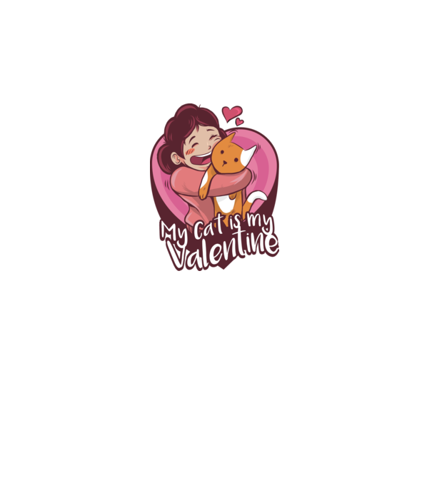 'Pisica mea este dragostea mea Tricou drăguț pentru Valentine''s Day' model alb pe tricou