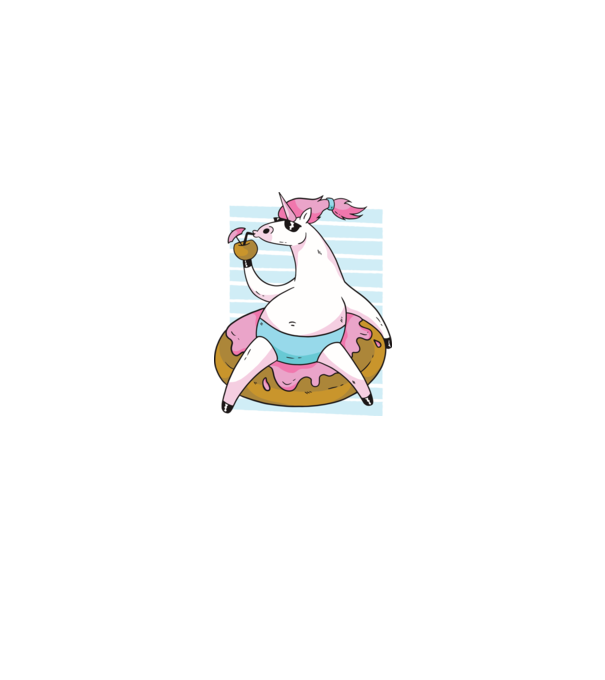 Unicorn în vacanță model albastru regal pe tricou