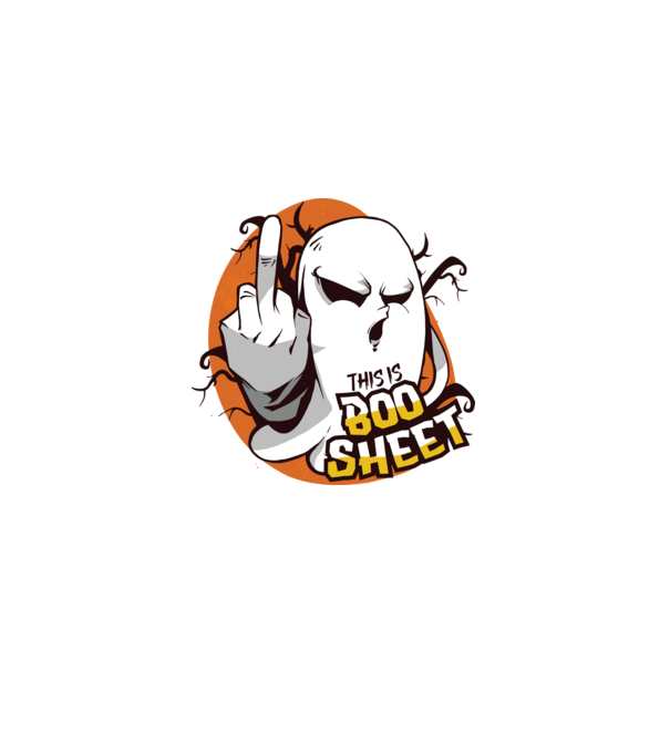 This is Boo Sheet Halloween model negru pe tricou