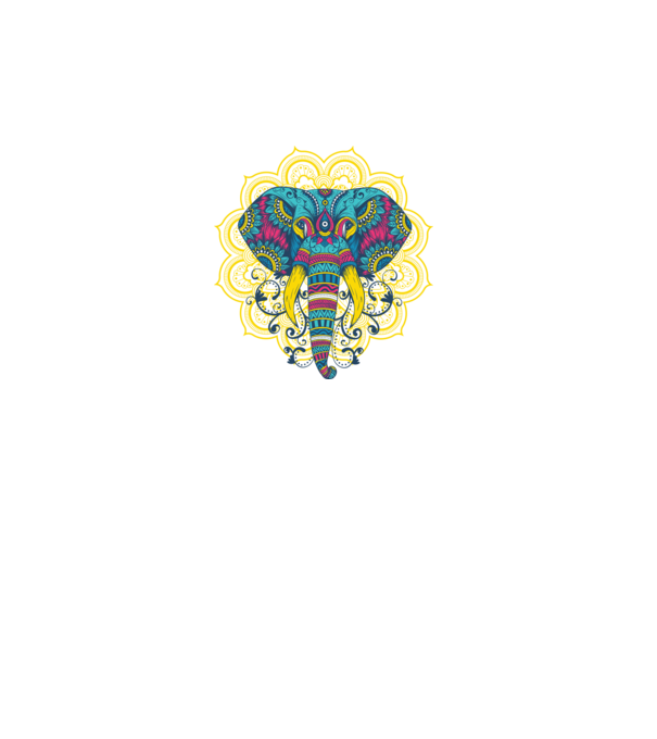 Elefant Mandala Colorat model turcoaz pe tricou