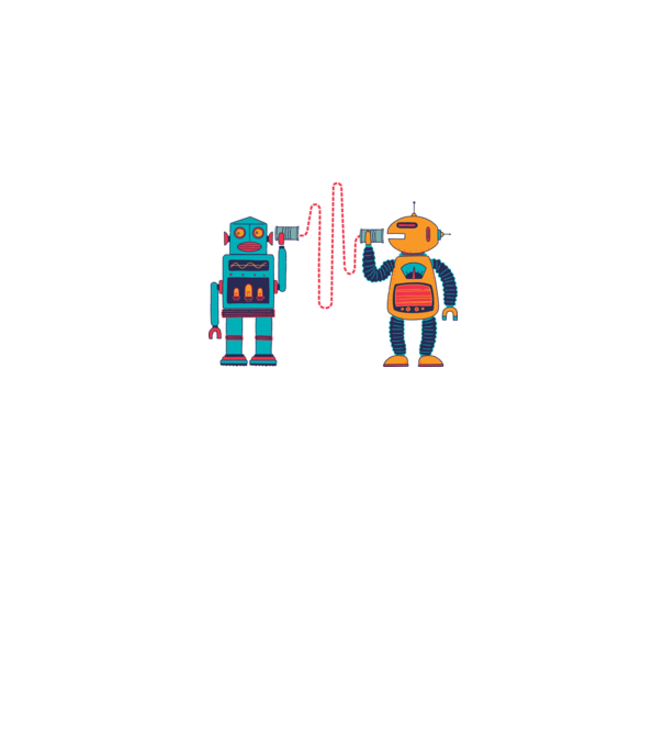 Walkie Talkie Robot model alb pe tricou
