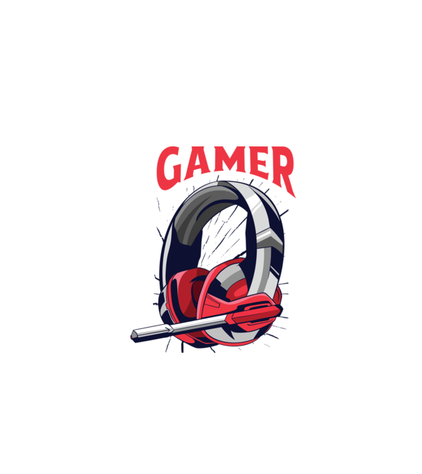 Căști Gamer model alb pe tricou
