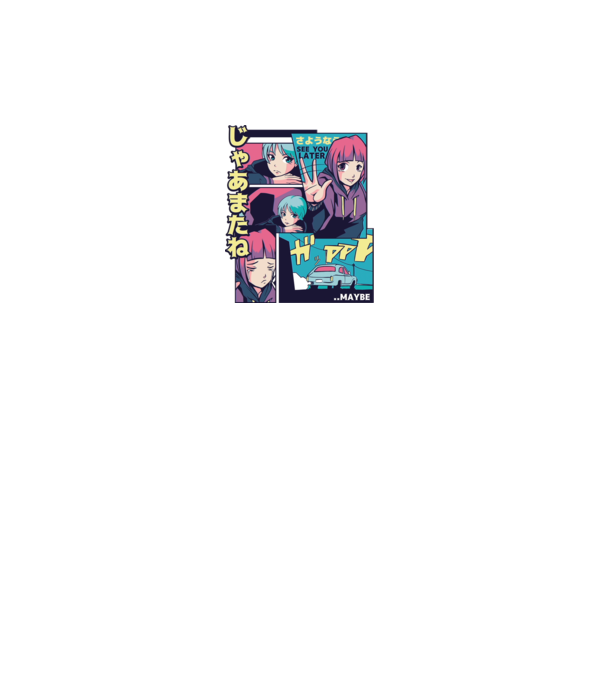 Anime Vaporwave See you Later model alb pe tricou