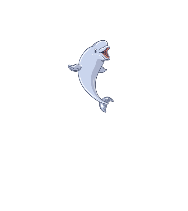 Balenă Beluga model albastru deschis pe tricou