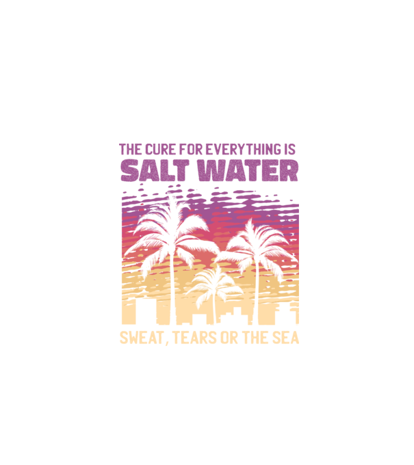 Retro Sunset - Apa sărată este leac pentru orice model negru pe tricou