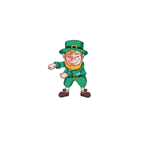 Leprechaun Floss - St. Patrick DAB dans model negru pe tricou