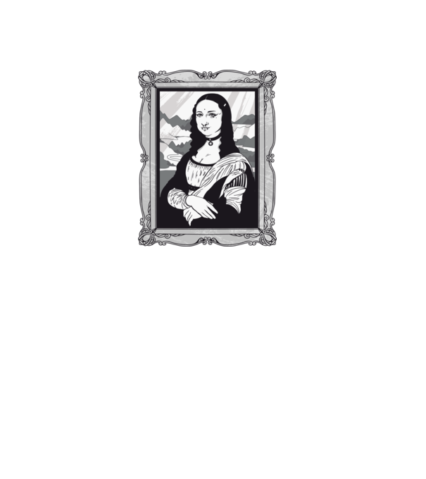 Mona Lisa gotică model negru pe tricou