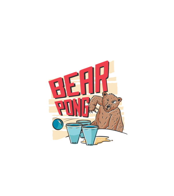 Bear Pong model negru pe tricou