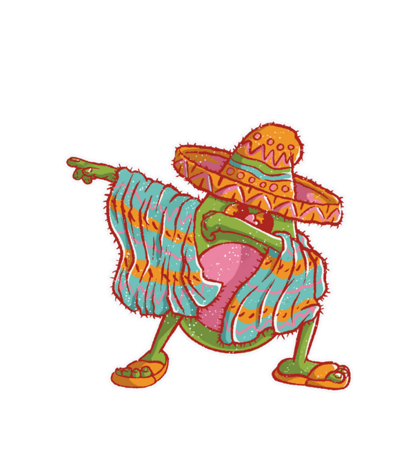Avocado mexican DAB model alb pe tricou