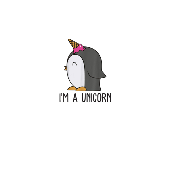 'I''m a unicorn - penguin' model alb pe tricou