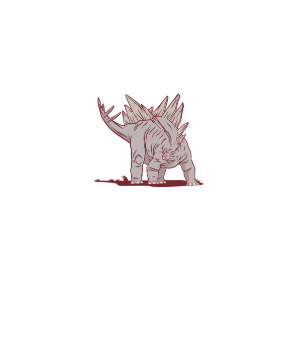 Stegosaurus dinozaur model gri pe tricou