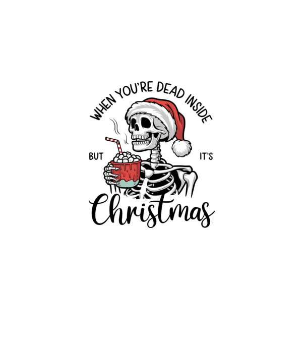 Dead inside, but it's christmas Alb model alb pe tricou