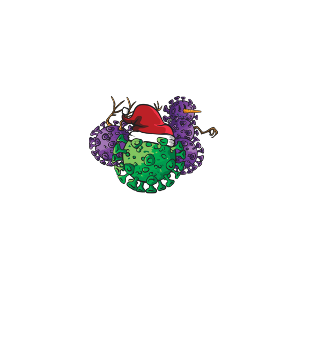 Christmas Covid model alb pe tricou