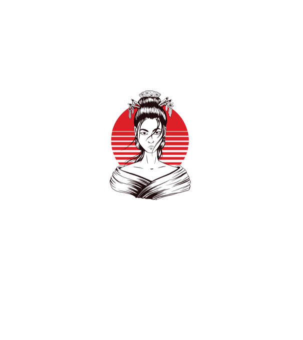 Geisha japoneză model gri pe tricou