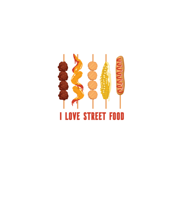 I Love Street Food model albastru jeanși pe tricou