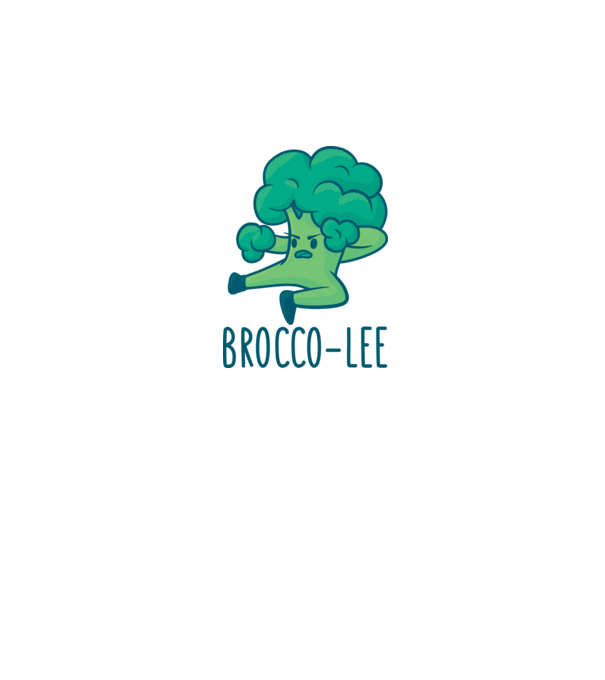 Brocco-Lee - Broccoli Karate model alb pe tricou
