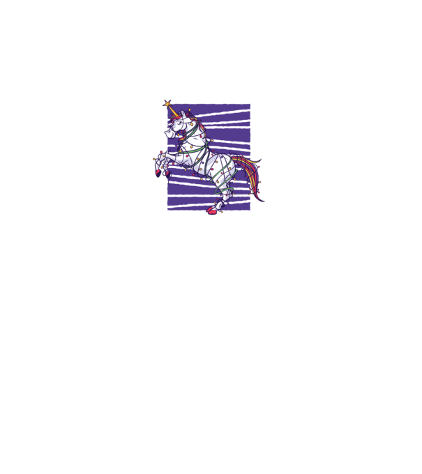Unicorn pom de Crăciun model alb pe tricou