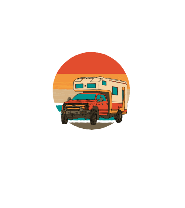 Campervan Retro model negru pe tricou