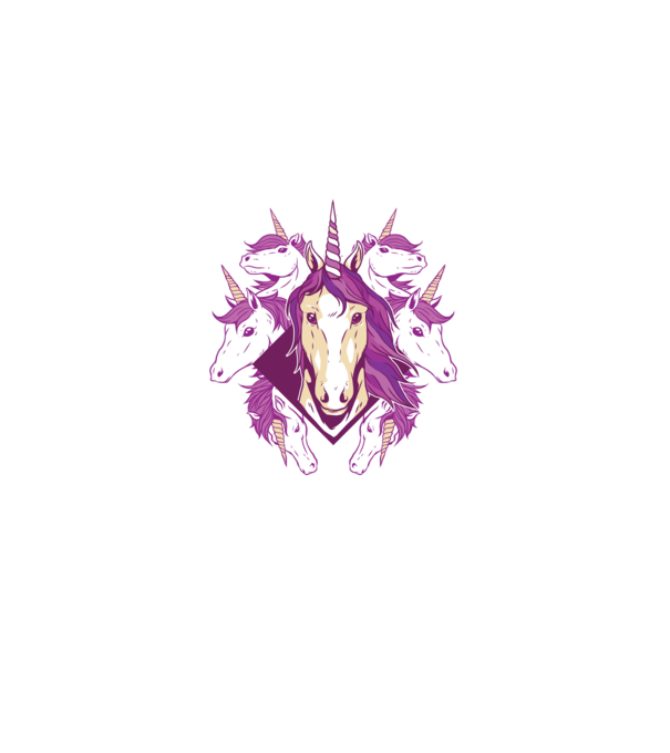 Unicorn Mandala model mov pe tricou
