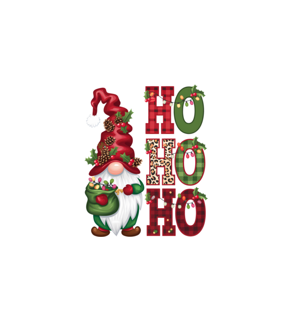 HOHOHO Gnome model negru pe tricou