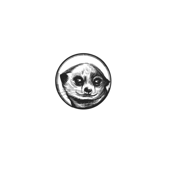 Pui de suricata model negru pe tricou