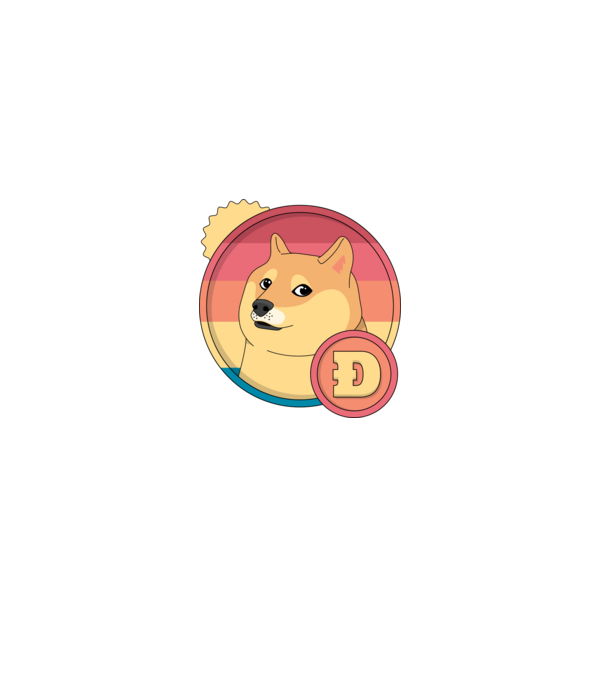 Doge Coin model negru pe tricou