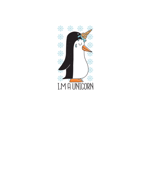 'I''m a Unicorn - Pinguin Unicorn' model turcoaz pe tricou