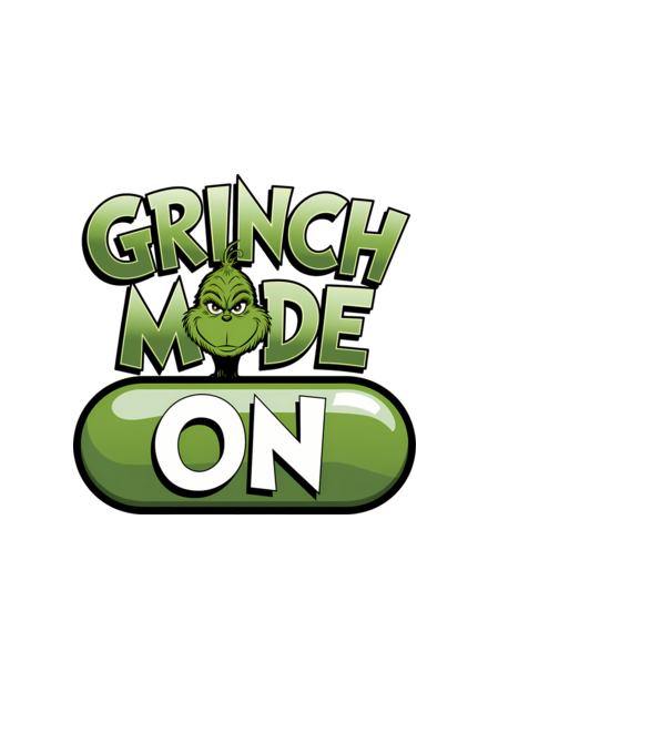 Grinch mode ON model negru pe tricou
