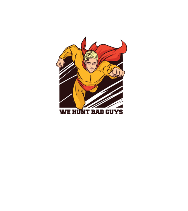 Supererou model alb pe tricou