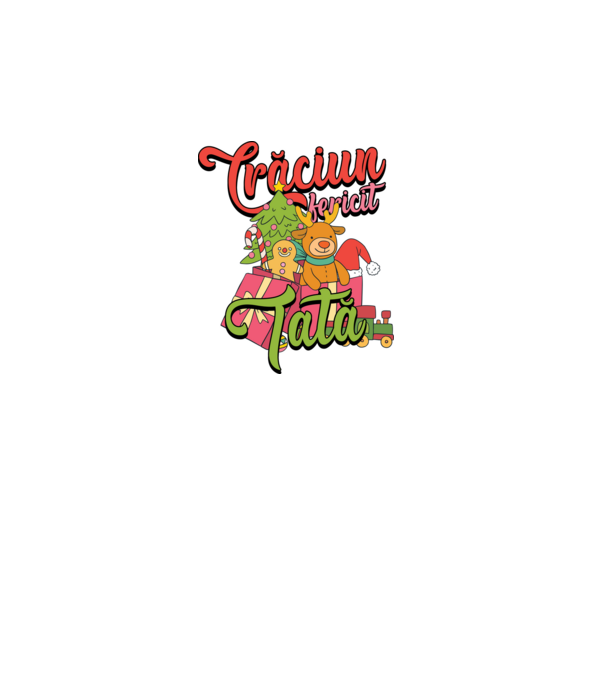 CRĂCIUN FERICIT TATĂ model negru pe tricou