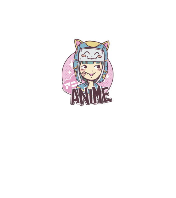 Fată drăguță Anime model gri pe tricou