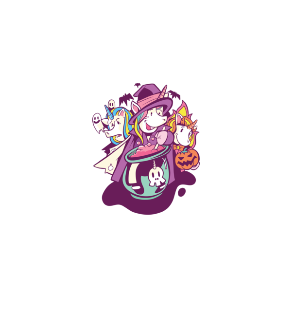 Unicorni Halloween model roz deschis pe tricou